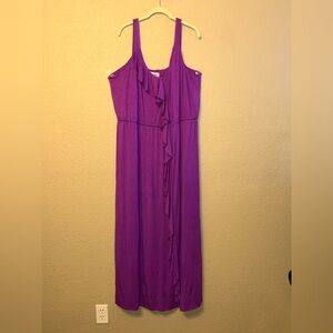 Kate & Mallory purple ruffle maxi dress size 3X